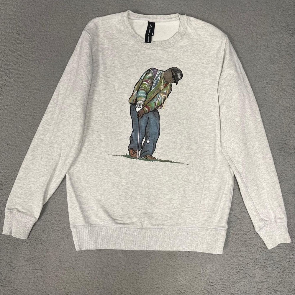 Birds of Condor x Big Floppa Sweater Men's Size M Gray Golf Slackertide Pullover